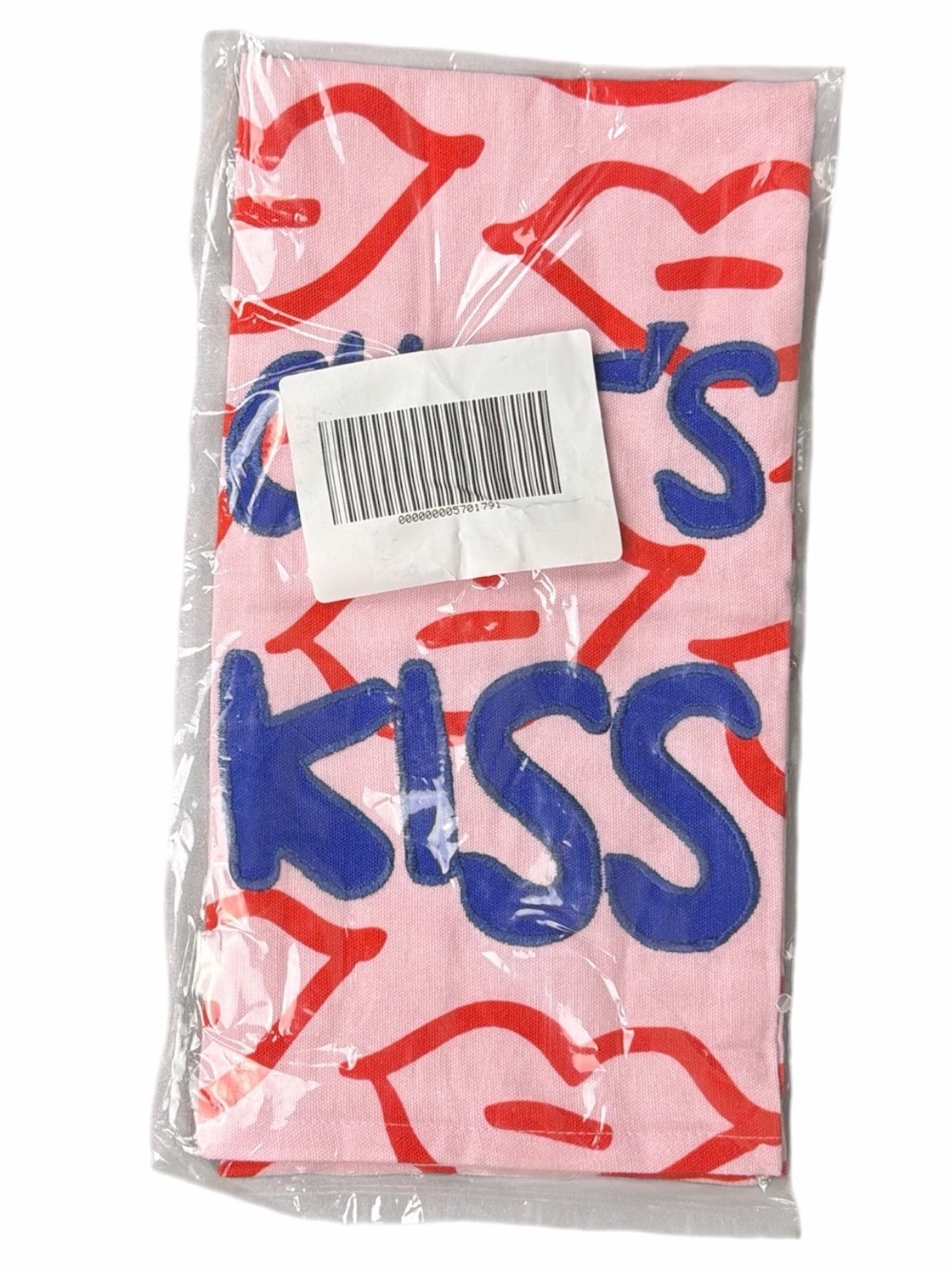 Anthropologie Kiss The Chef Pink Dish Towel NWT Valentine’s Kitchen Decor - Picture 3 of 5